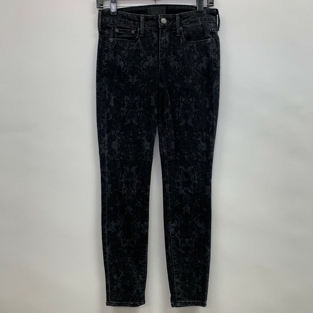 Vince Women's Pants Jeans 25‎ Black Denim Dylan Ankle Skinny Floral